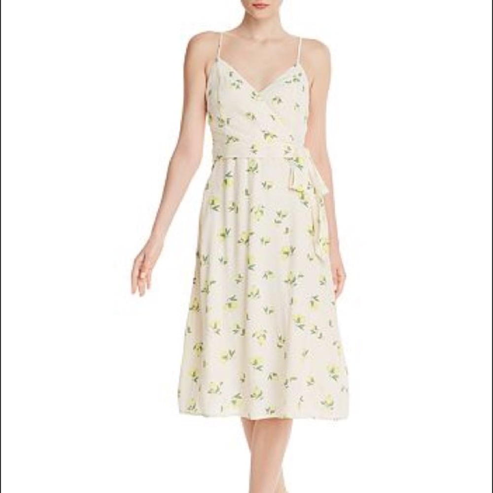 Bloomingdales Lemon print tie-front dress
